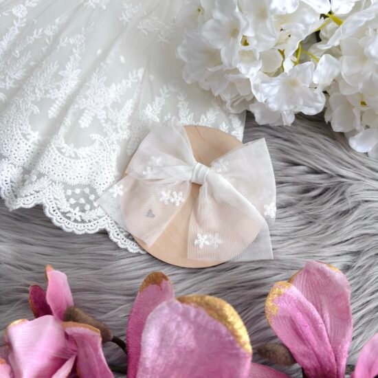 Opaska/spinka tiulowa kokardka