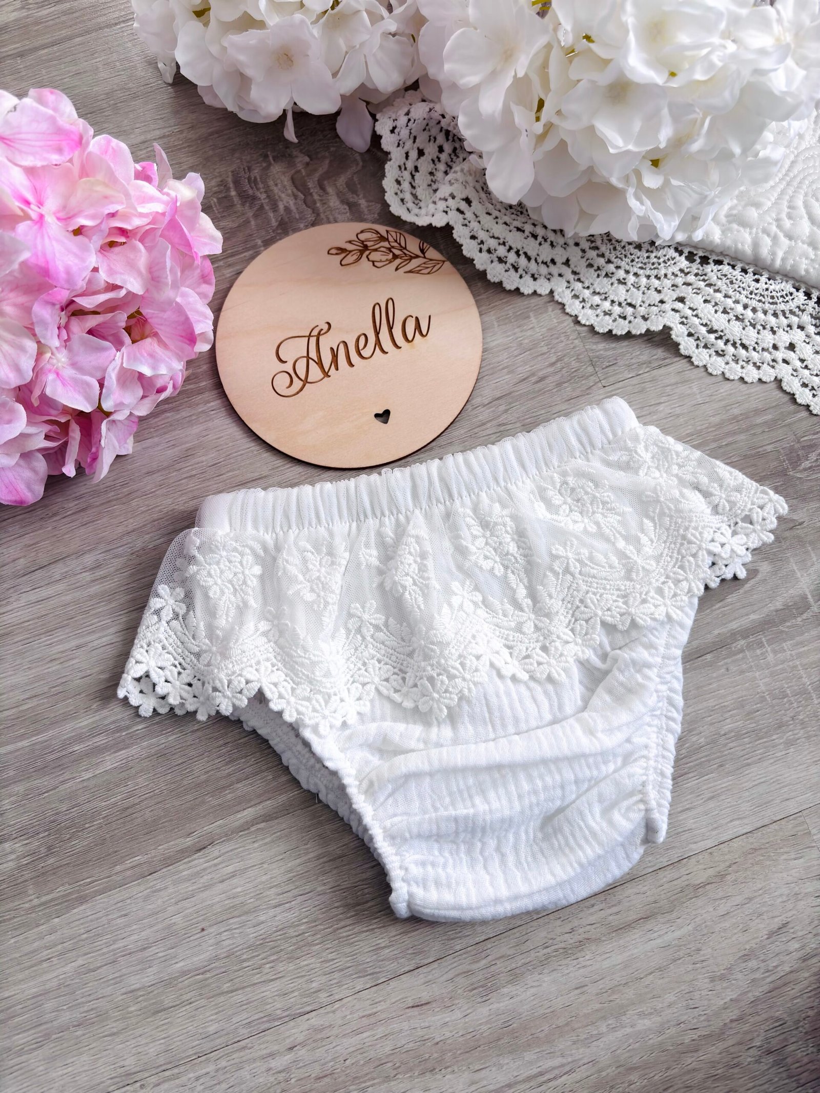 Bloomersy mu艣lin koronka